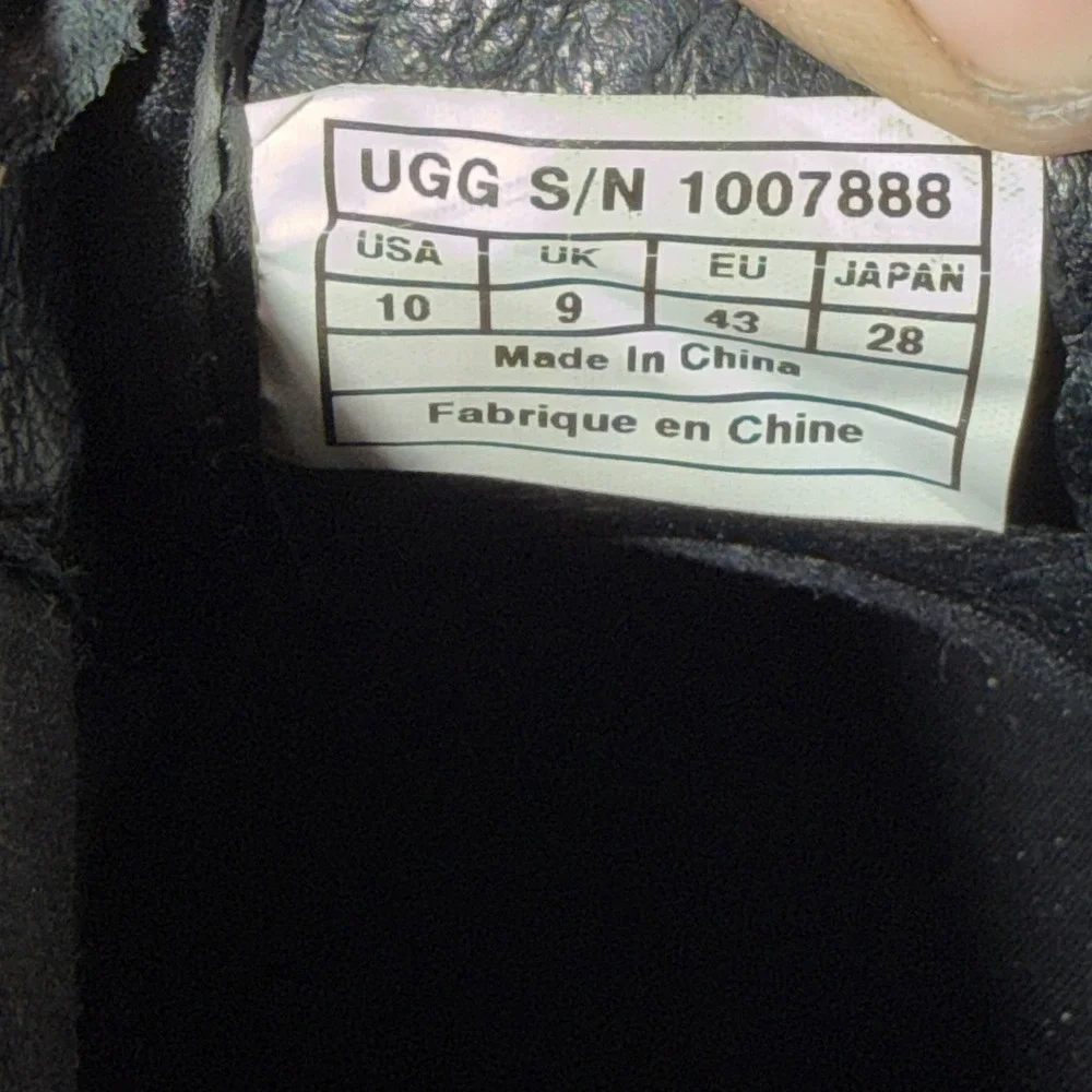 UGG Australia Mens 10 Black Woven Leather Chukka Boots Lace Up Casual